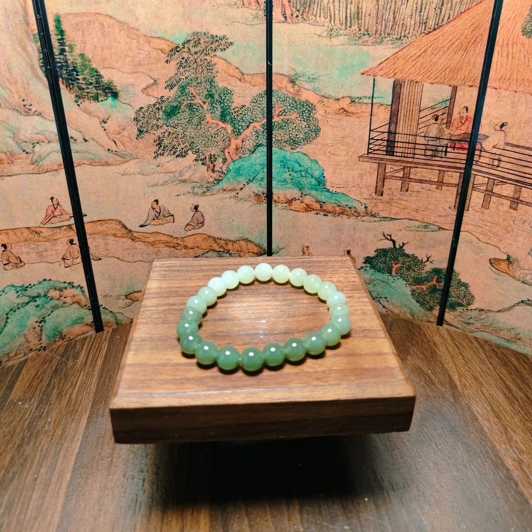 Z和田玉渐变圆珠手串0448