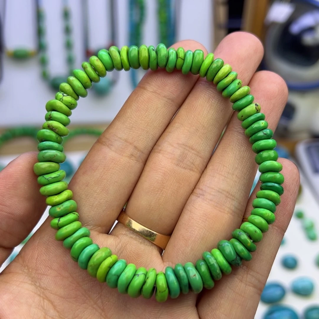 菜籽黄玉化藏扣手串