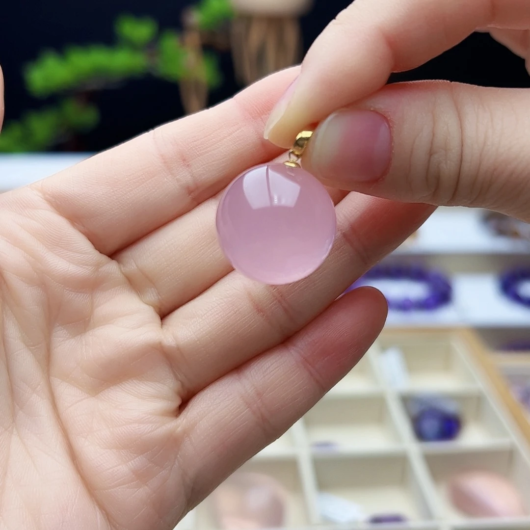 桦***吊坠(不含链)18K金镶嵌紫晶粉晶19.8mm