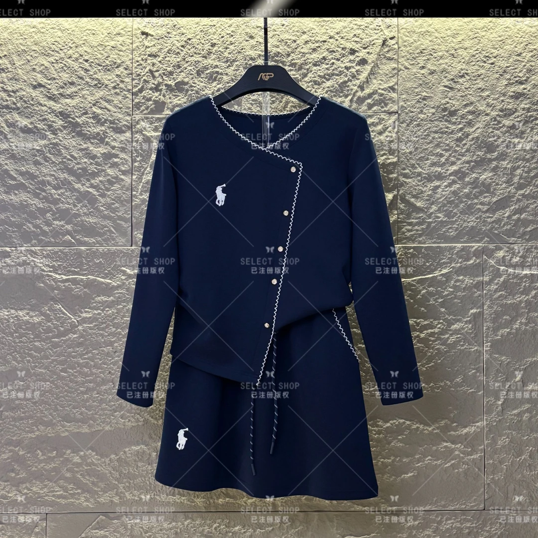 设计师<秋款系列>减龄款|宽松版秋季长袖长裙休闲翻领-T98