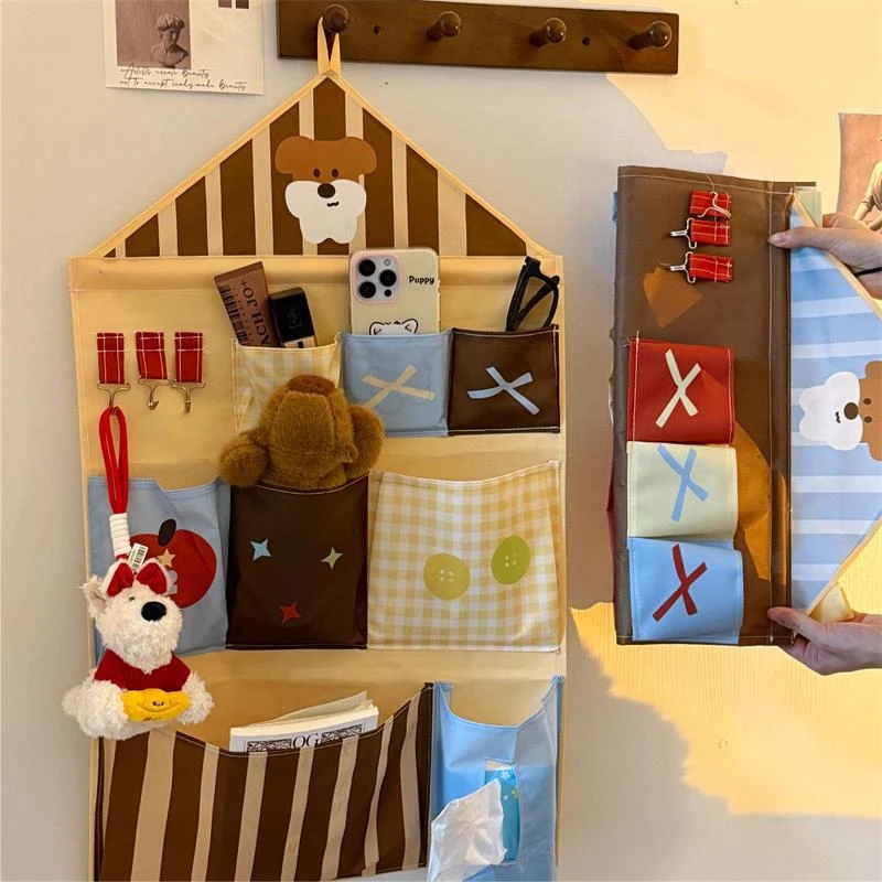 可爱多巴胺学生宿舍收纳袋门后床边挂墙悬挂式收纳神器便携收纳袋