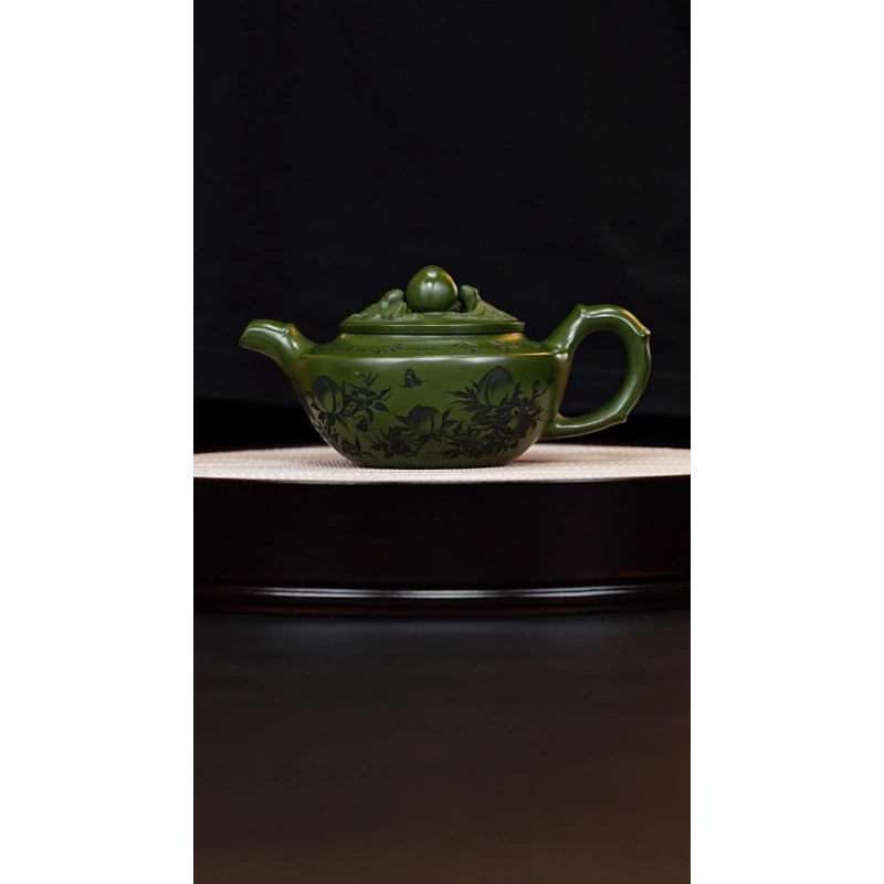 宜兴紫砂 福在眼前民国绿 汪东升320cc