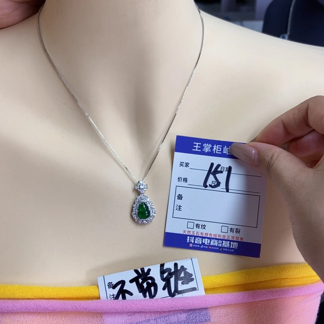 翡翠银S925镶嵌颈饰