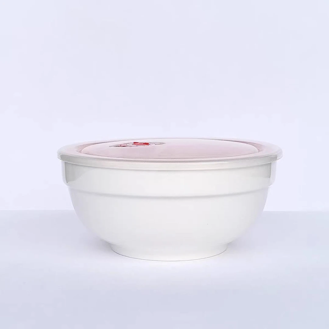 6英寸纯白保鲜碗2只装高温釉下彩可加热密封盒防漏大号15厘米