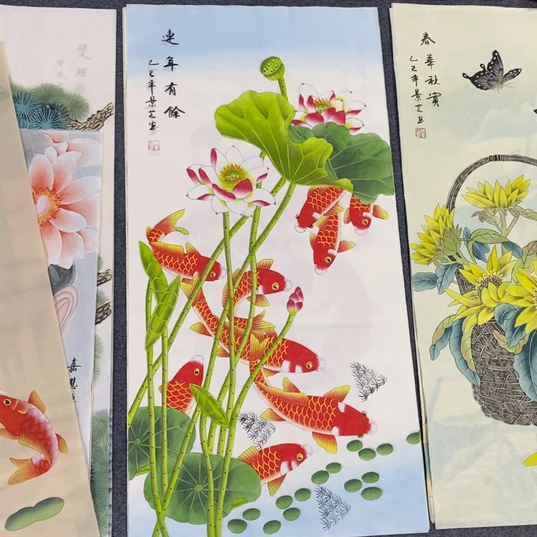 国画尺寸100✖️50精品三尺工笔手绘画