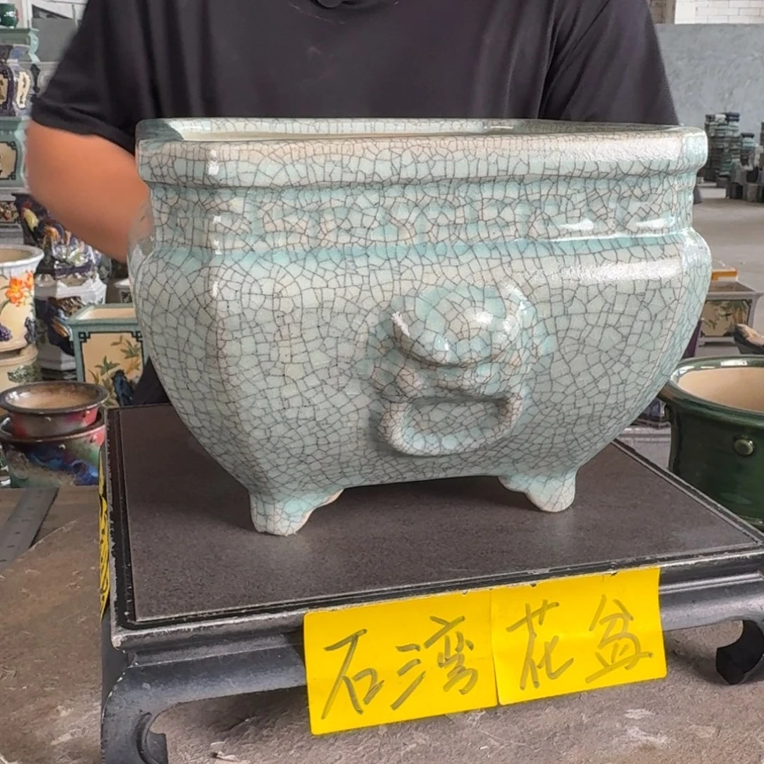 。一风堂石湾花盆 瑕疵 变形 黑点 内21*15