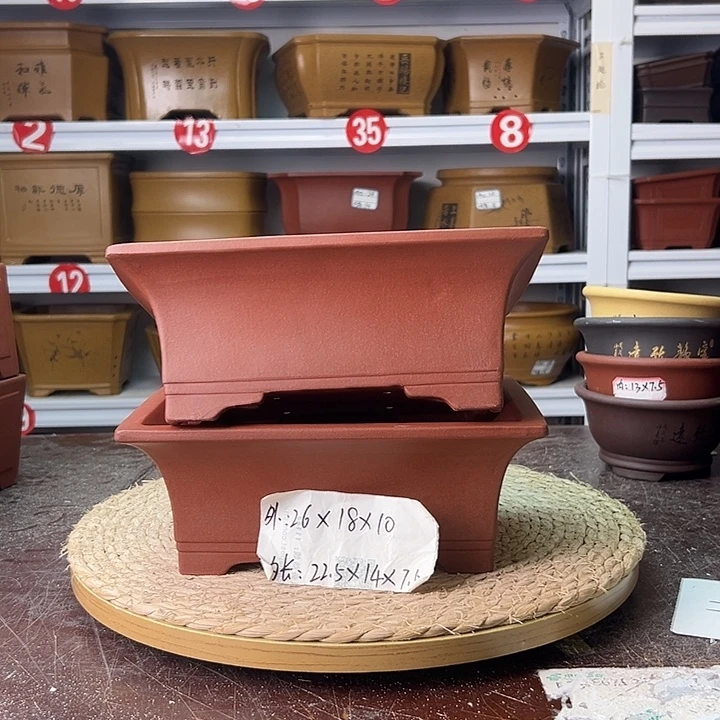 紫砂花盆蛇年大吉