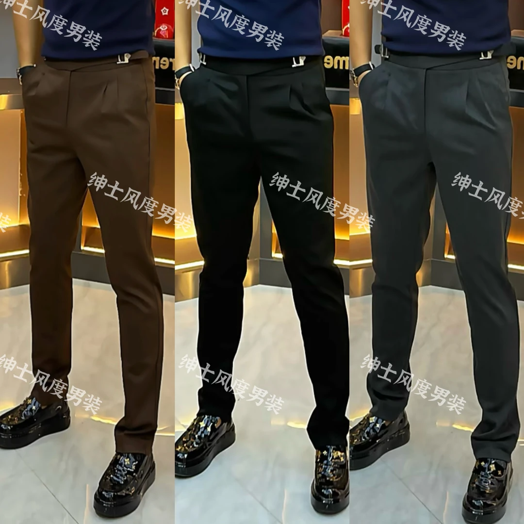 秋季新款绅士风时尚休闲男裤潮流高品质男士轻奢百搭西裤-66116