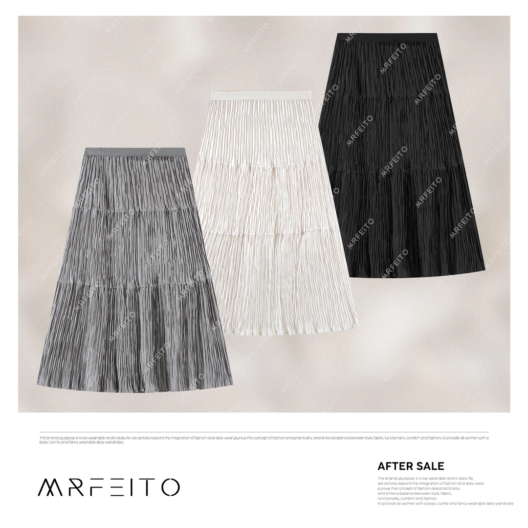 MRFEITO菲爷驾到【流萤】新款波纹宽松裙子H6Q02X31300