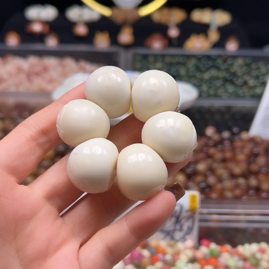 菩提根/象牙果手串瑕疵kt蒜瓣手捻1条表面有裂