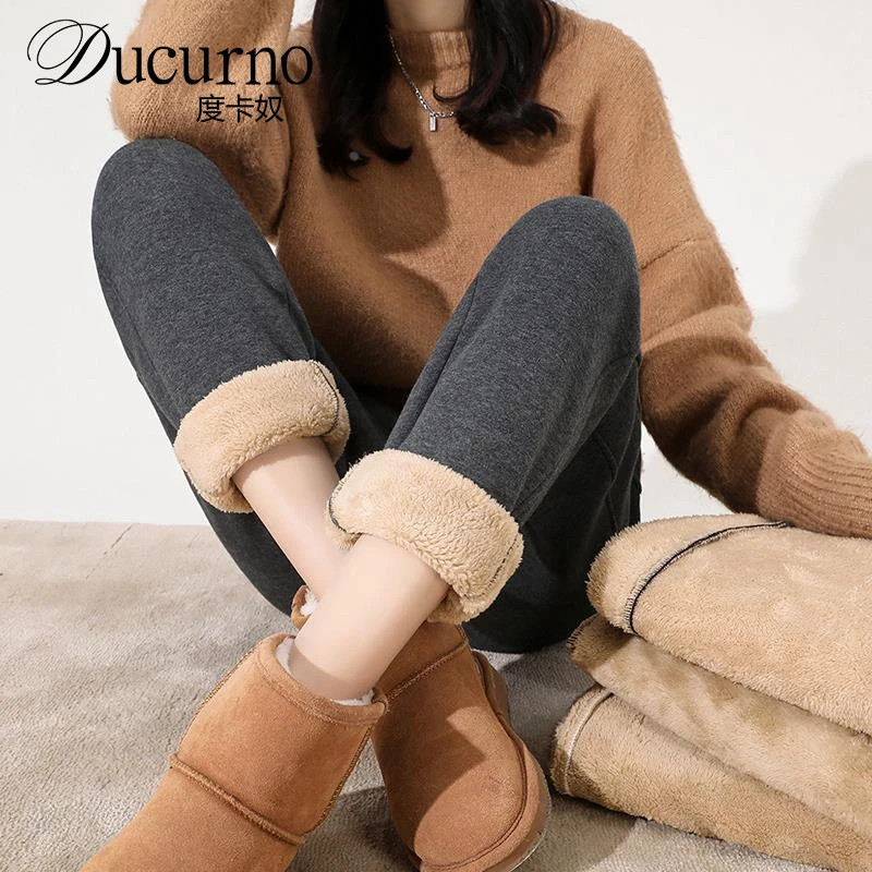 加绒运动裤女秋冬保暖棉裤宽松显瘦休闲卫裤加厚外穿裤子女时尚20