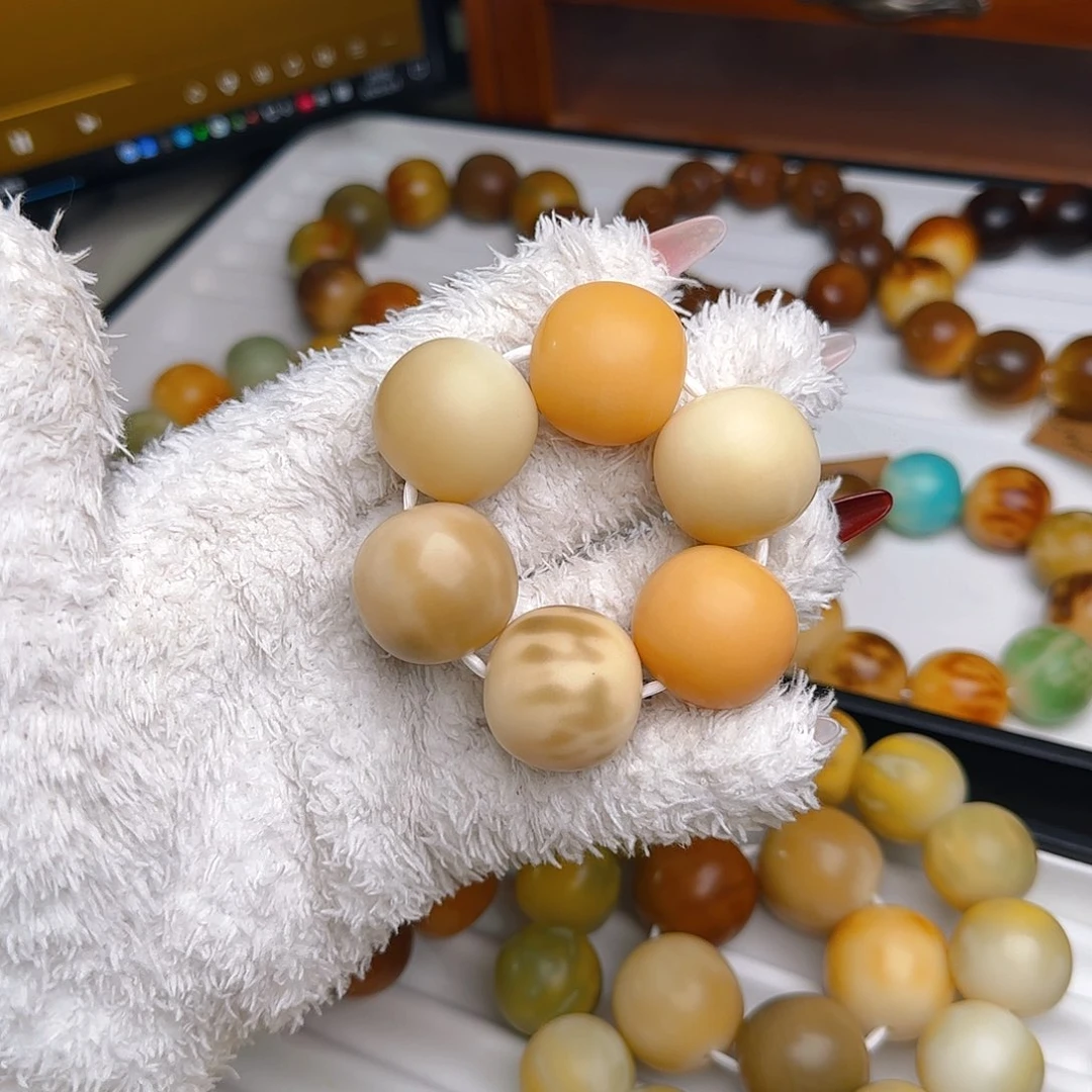 菩提根/象牙果手串卡25干磨手捻微微瑕