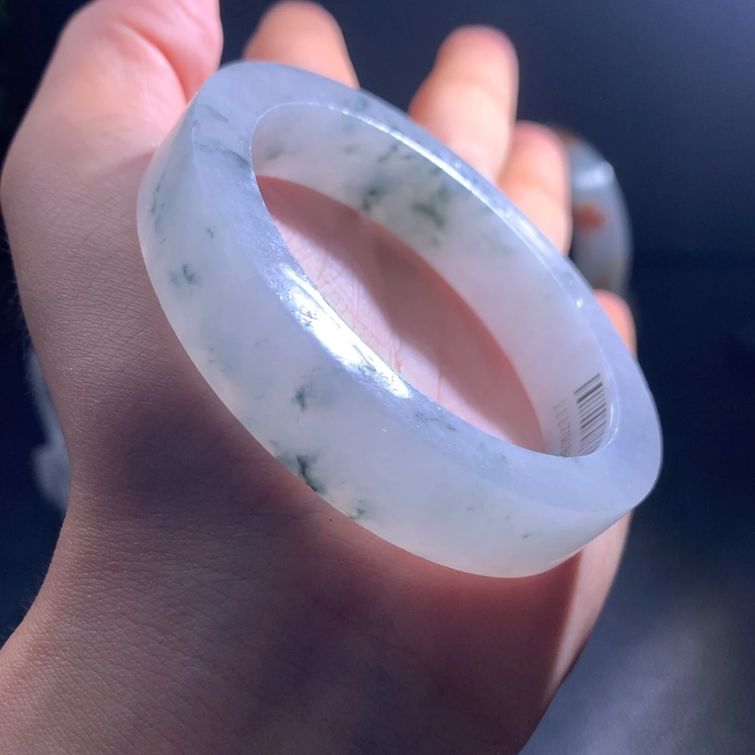 未镶嵌手镯定制翡翠冰飘花贵妃53-55