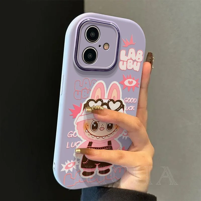 卖萌小怪兽适用苹果16e手机壳可爱opporeno14高端华为情侣款OPPO