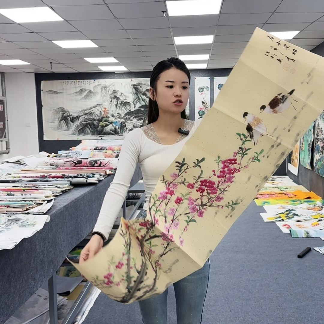 国画作品小姐姐放漏中