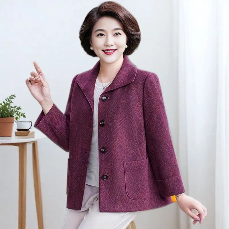 中老年女装春秋外套新款高贵洋气加大码奶奶装胖妈妈时尚百搭上衣