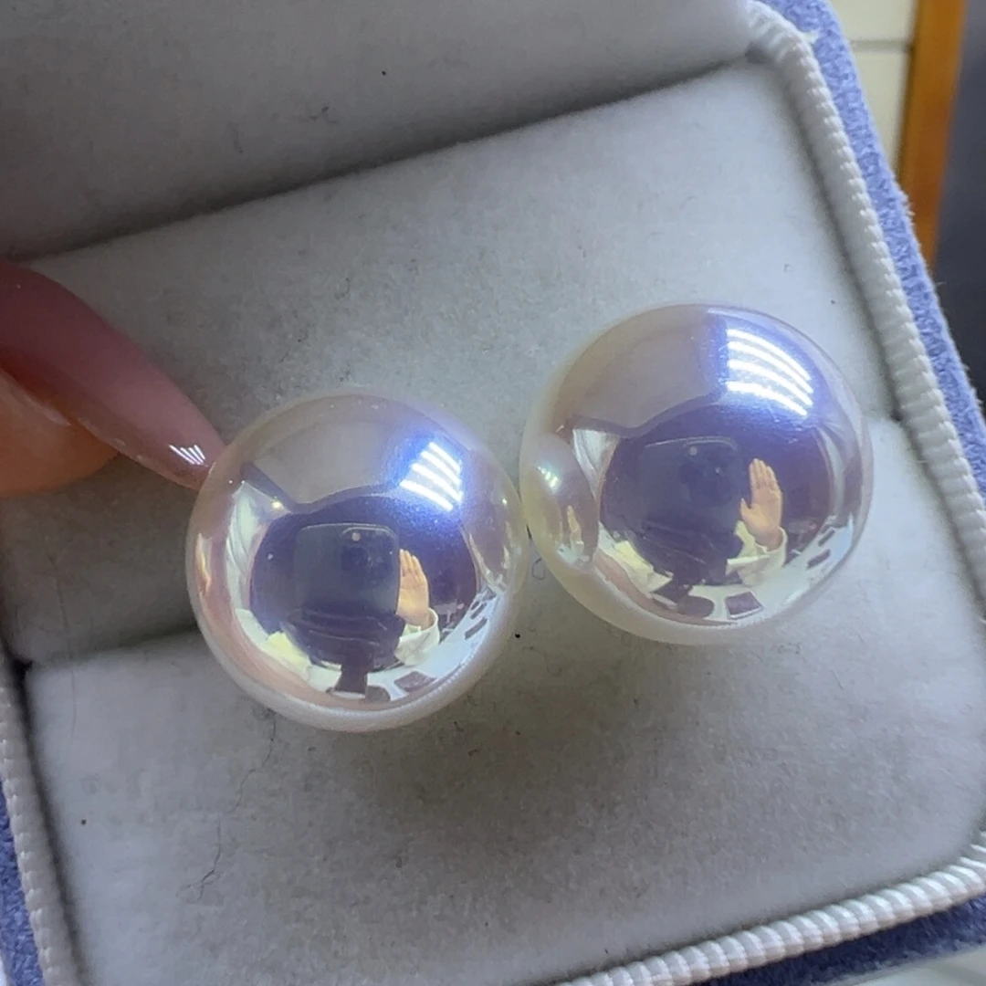 银S925镶嵌淡水珍珠耳饰