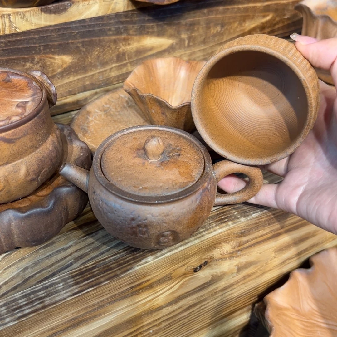 裸烧老岩泥原矿茶具