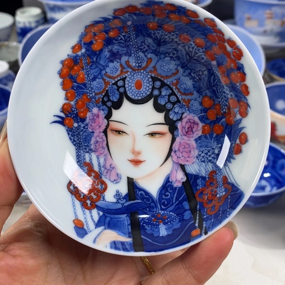 青花花旦主人杯杯