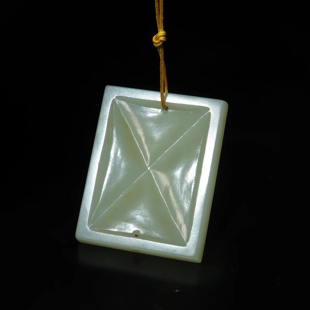 民国道教五岳真形图缝缀饰/MZ537633/和田玉/民族文物