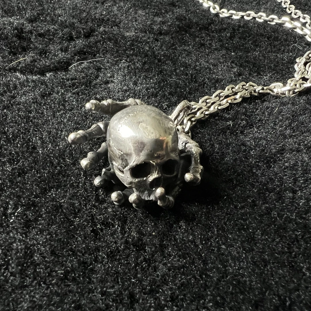 坠链均925银 灵史会馆-925银-掌骨骷髅项链