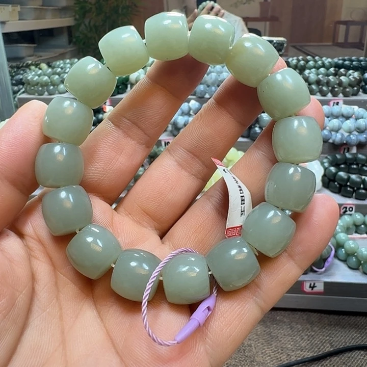手链未镶嵌和田玉新疆且末蓝直切卡14