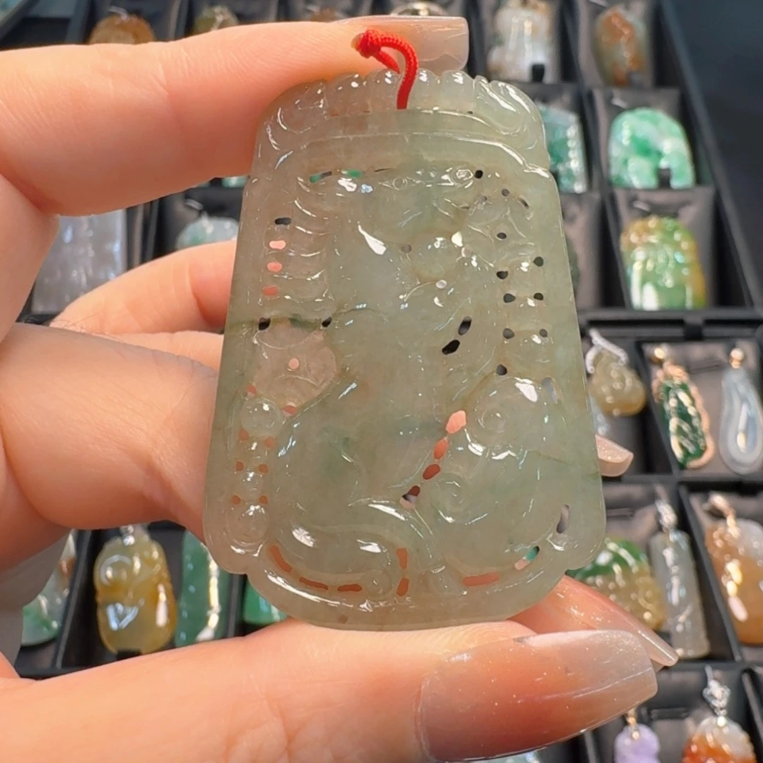 翡翠未镶嵌项链马