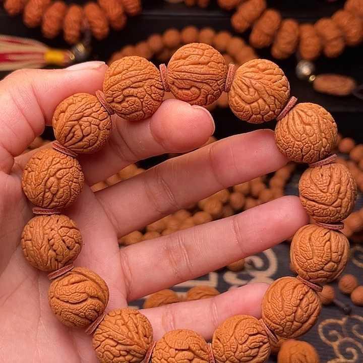 手串桃核精品金丝龙珠1.9