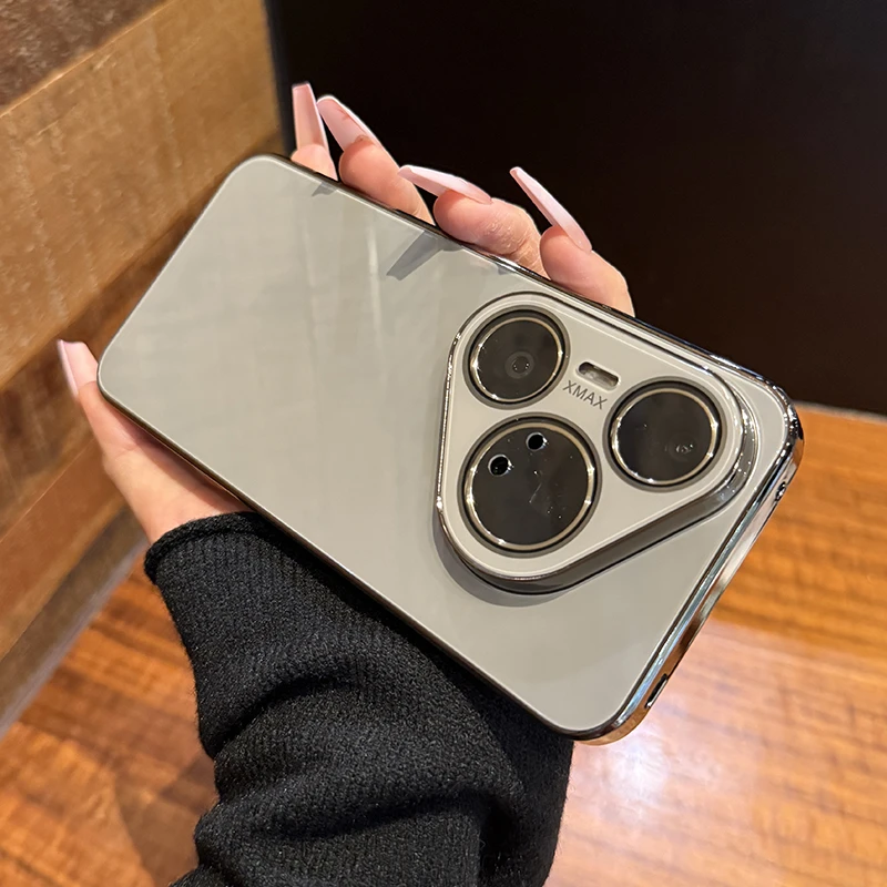 适用于华为pura80pro手机壳冰感玻璃ultra自带镜头膜全包p70pro硬