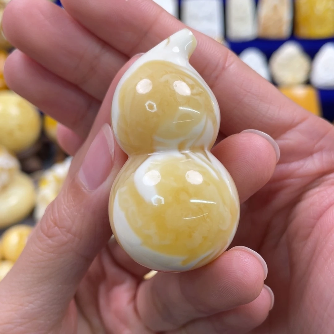 蜜蜡裸石未镶嵌琥珀蜜蜡雕刻葫芦