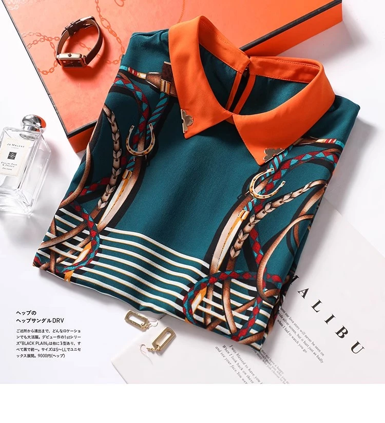 【贝高奢】品牌折扣100桑蚕丝复古华美丝滑品质真丝上衣女06G