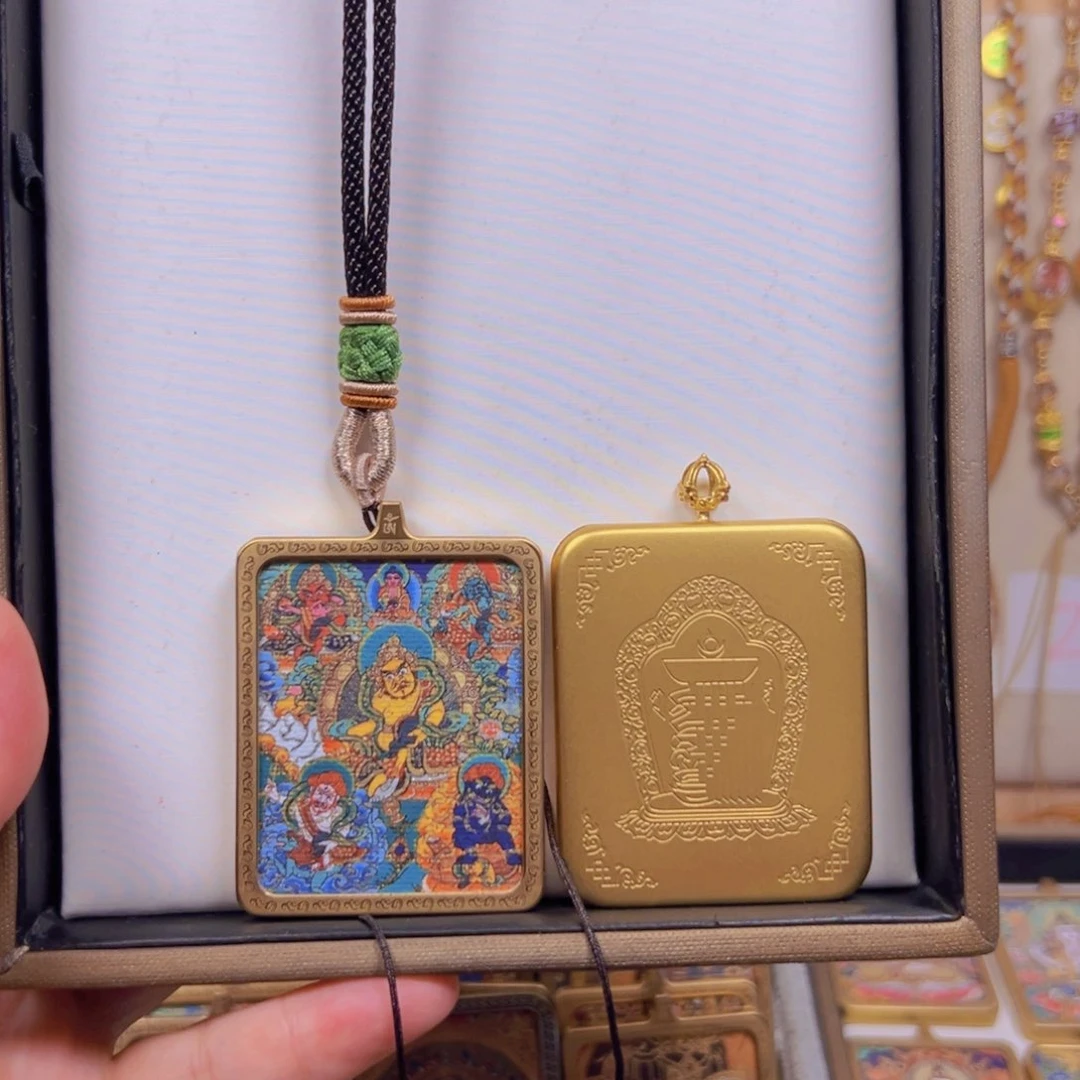 吊坠五路财神单面铜壳