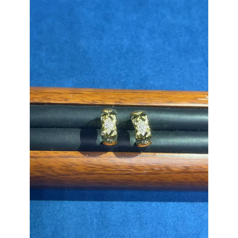 a1262黄色菱格耳钉多样性发货