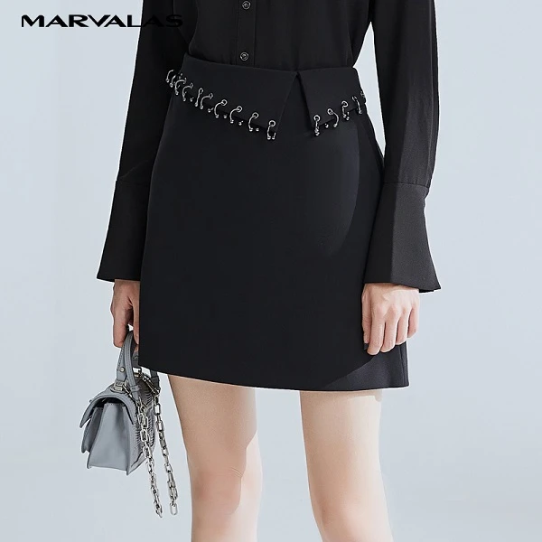 【诗语专属】曼德诗设计感纯色半裙210278-83370