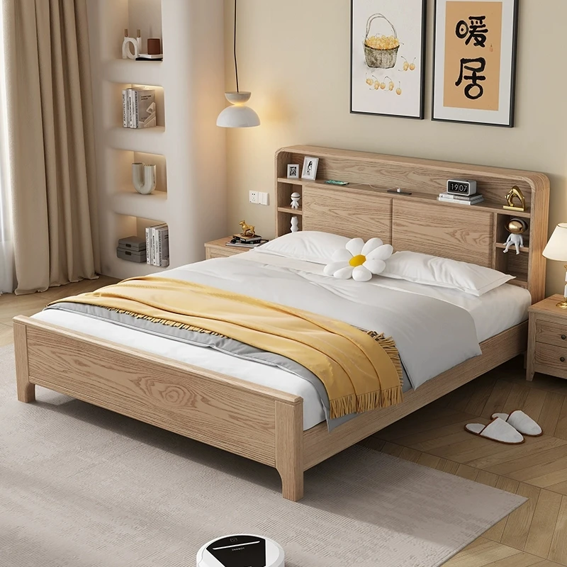 一代半榫卯打款2.2米/2米宽白蜡木储物抽屉实木床990#996#