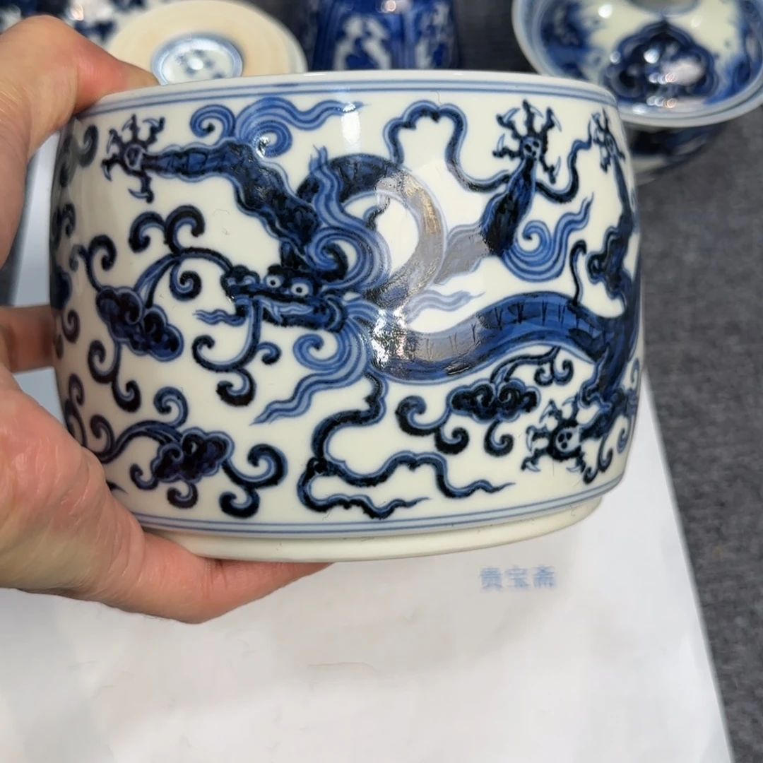 瓷杯子当代仿古精品全手工