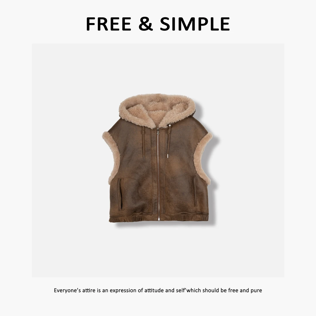 Free&Simple-‘原野旷野’秋冬款时尚高级感穿搭双面穿马甲-72136