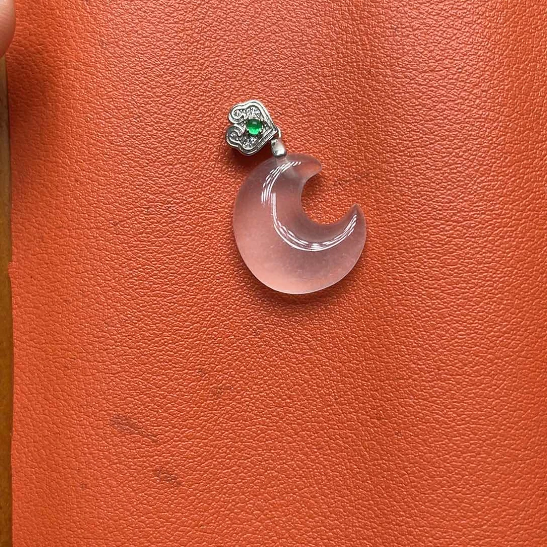 石英质玉吊坠银S925镶嵌