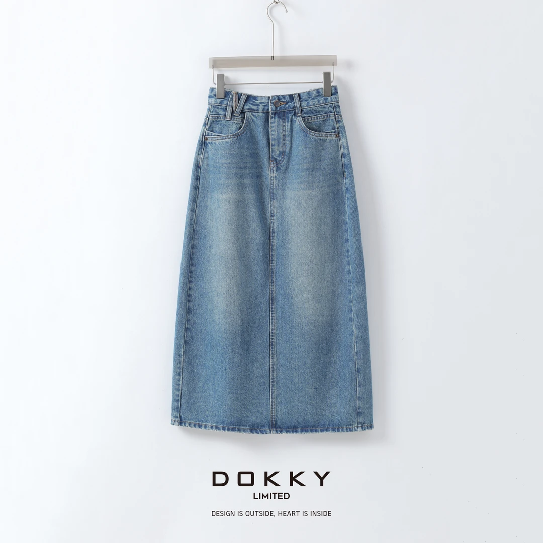 【莫吉托】DOKKY重度水洗100棉.遮肉显瘦|直筒小A半身裙