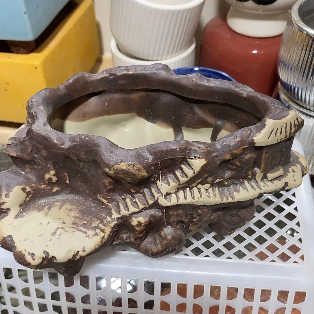 摆件陶盆有孔 瑕疵介意勿拍