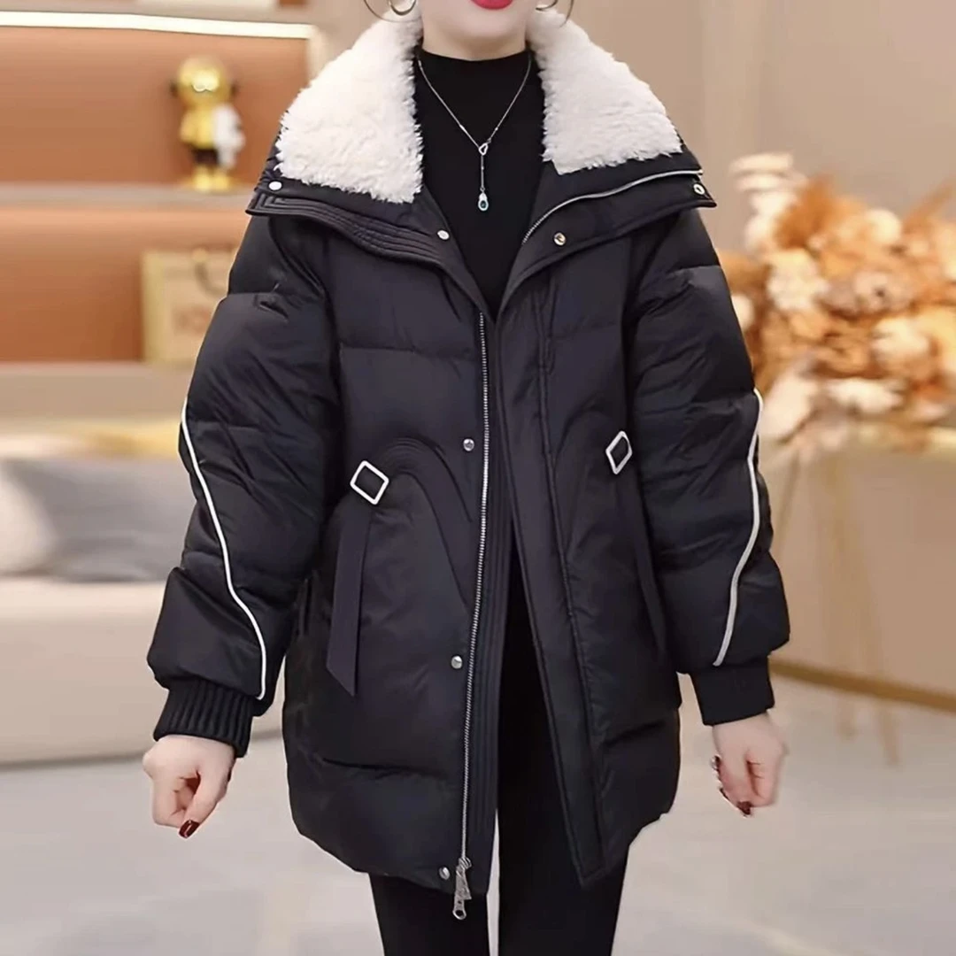 【羽绒服】冬季拼色保暖时尚加厚羽绒服新款宽松2025年冬【SJYH3658】