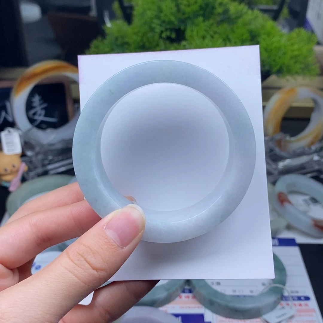 未镶嵌手镯定制翡翠种水宽版