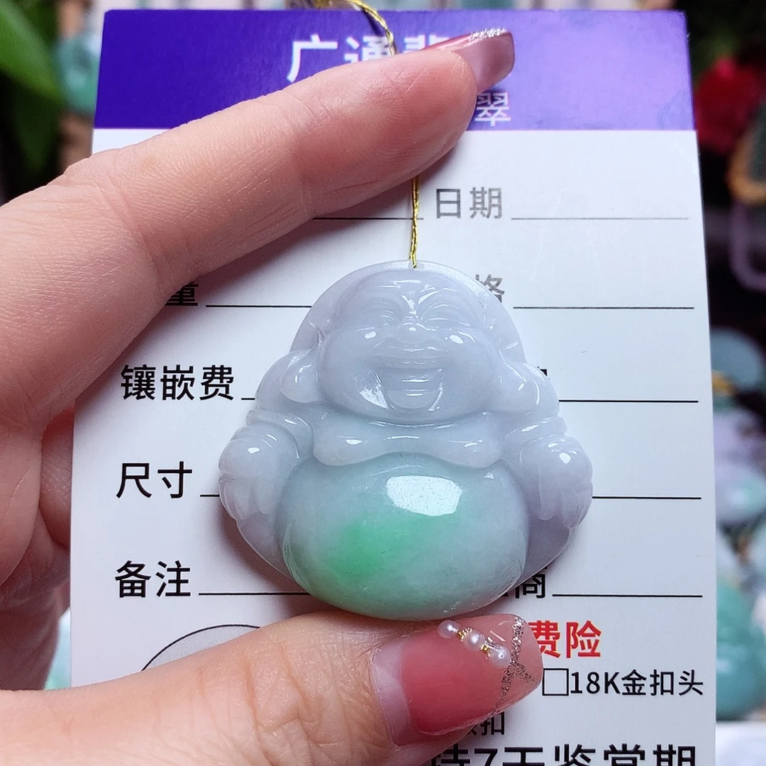 翡翠未镶嵌颈饰佛公38