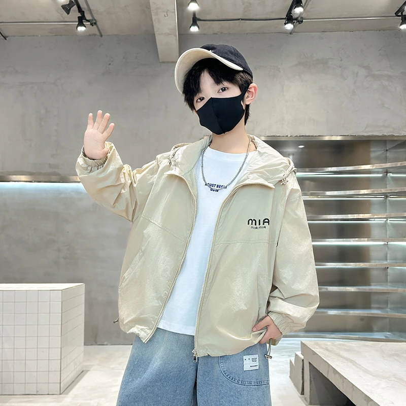 男童防晒衣2025新款中大童冰感透气防晒服儿童夏季韩版薄款外套潮