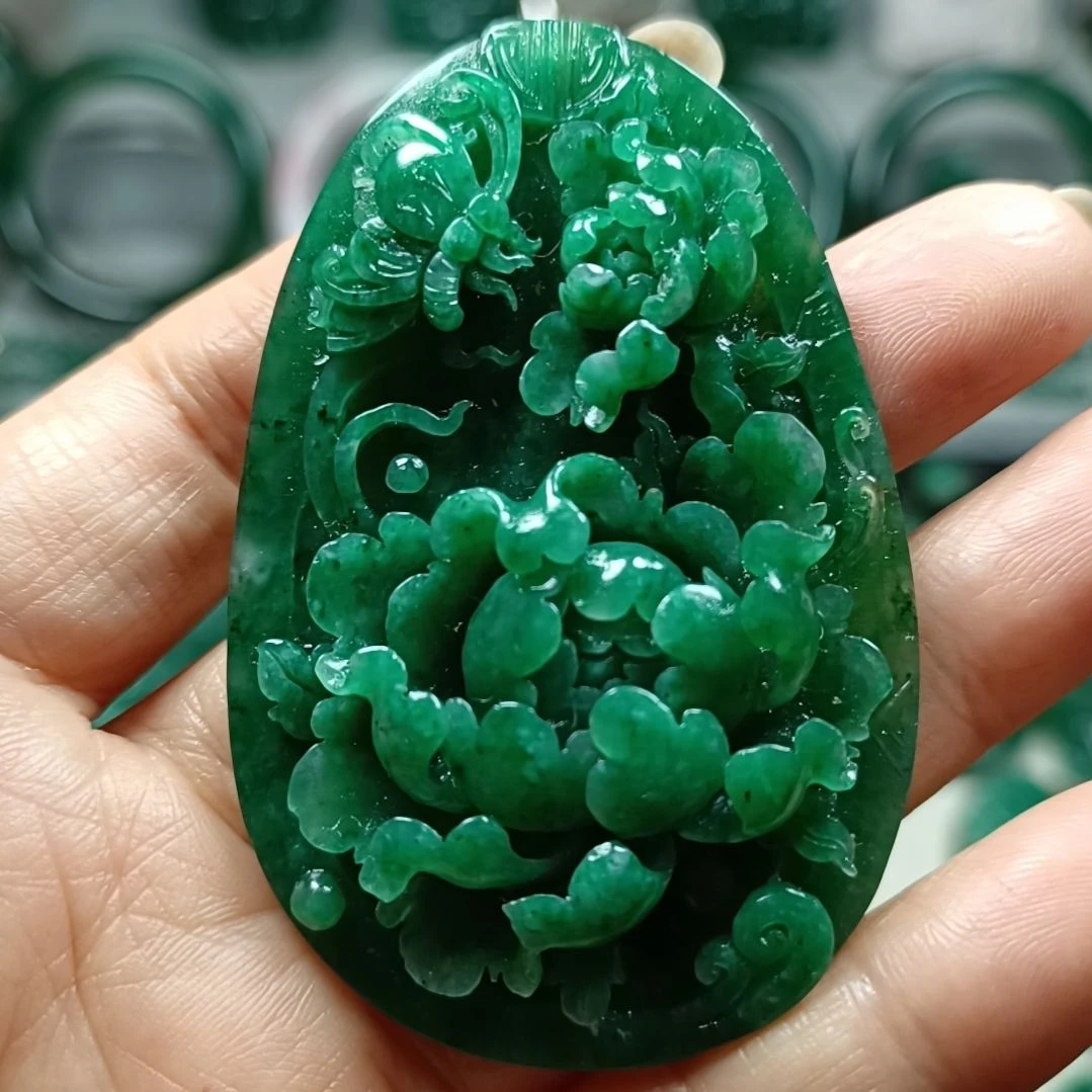 独山玉花开富贵未镶嵌