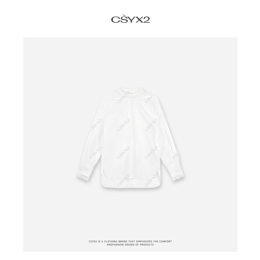 CsyX2-2025S/S早春新款"白键独奏"精致拼接衬衫CZ5CC017