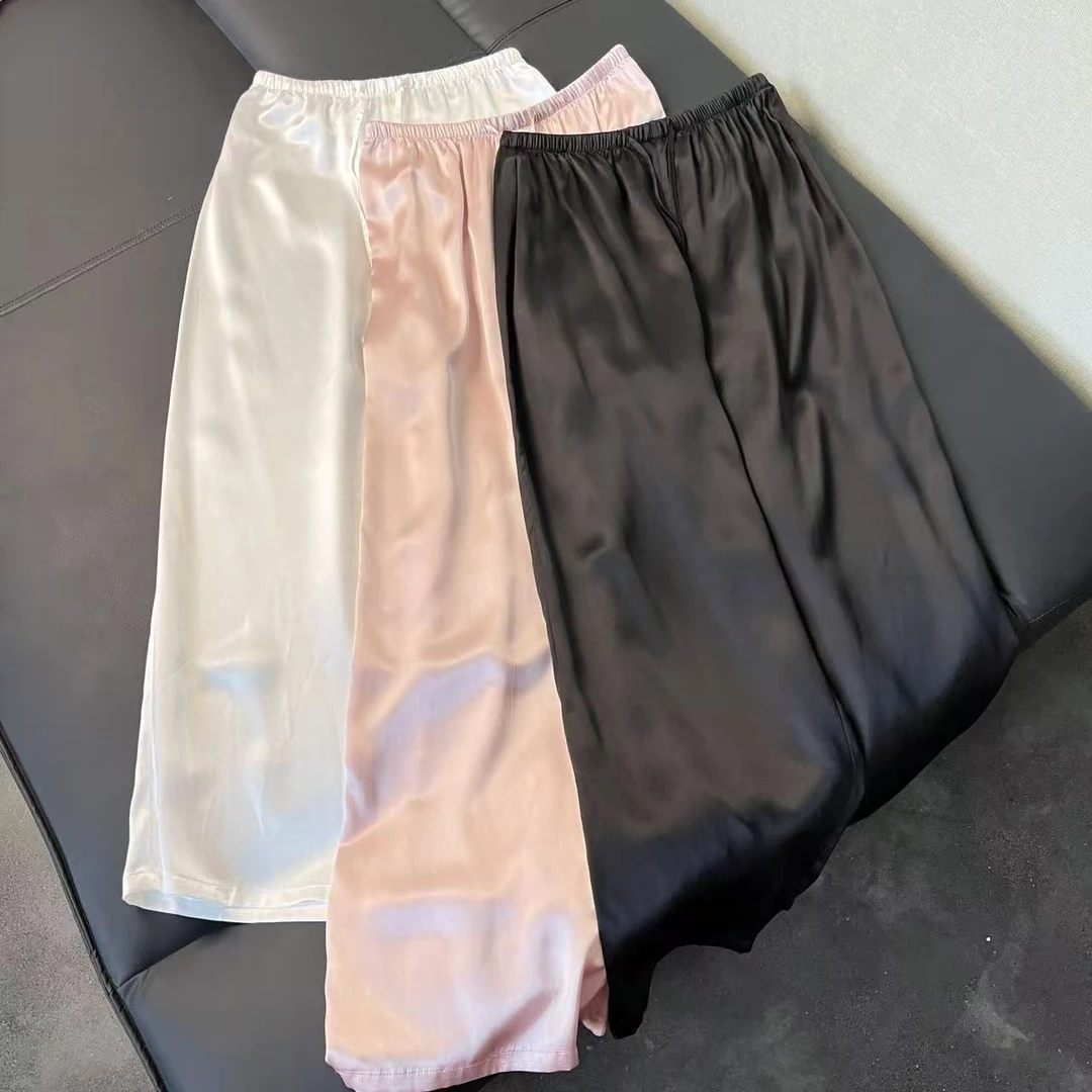 【睡衣工厂直销】6A重磅100%桑蚕丝长裤CK2324