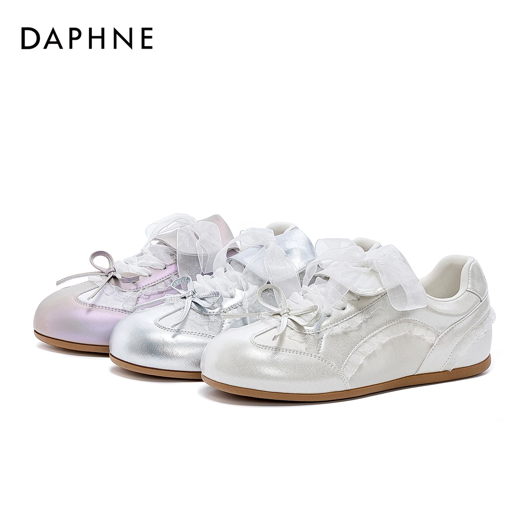 【达芙妮】25年新款百搭德训鞋女春季设计款时尚运动休闲鞋 跟高3