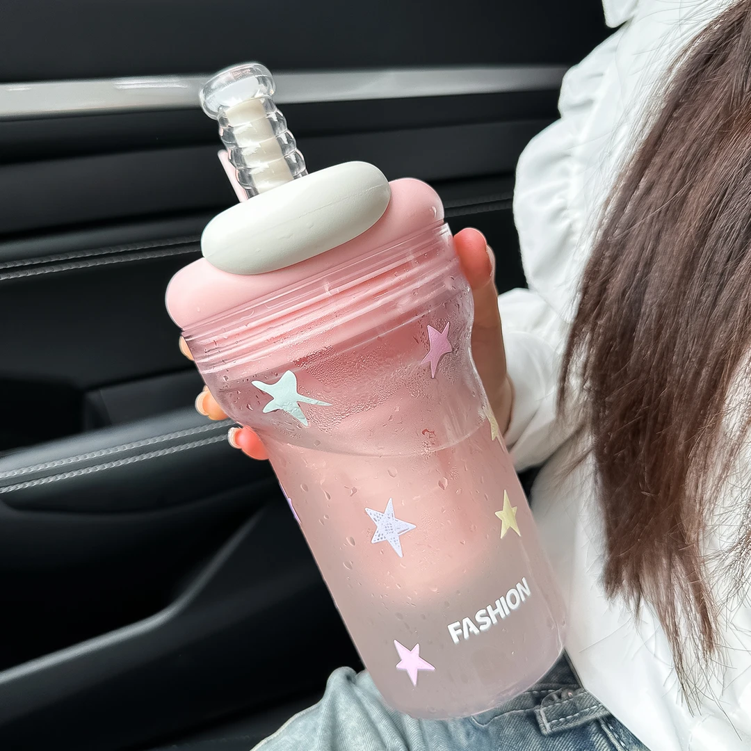 水杯女新款2025高颜值大容量夏日tritan学生上学专用闺蜜生日礼物