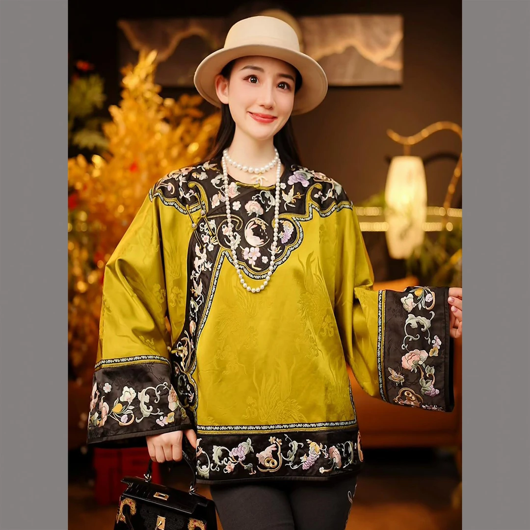 【可儿•高定】高端新中式设计师重工手推绣太太服外套BS-S241821-T